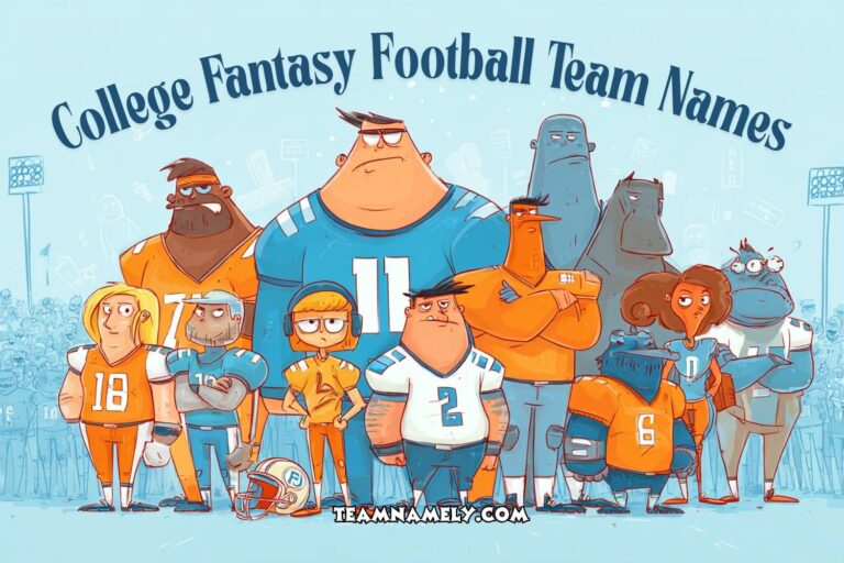 college fantasy football team names