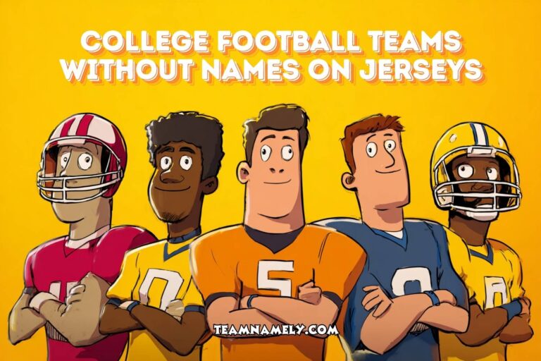 college football teams without names on jerseys